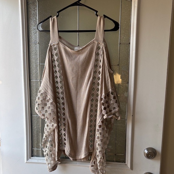 Chico's Tops - Chico's Light Tan Mesh Knit Top